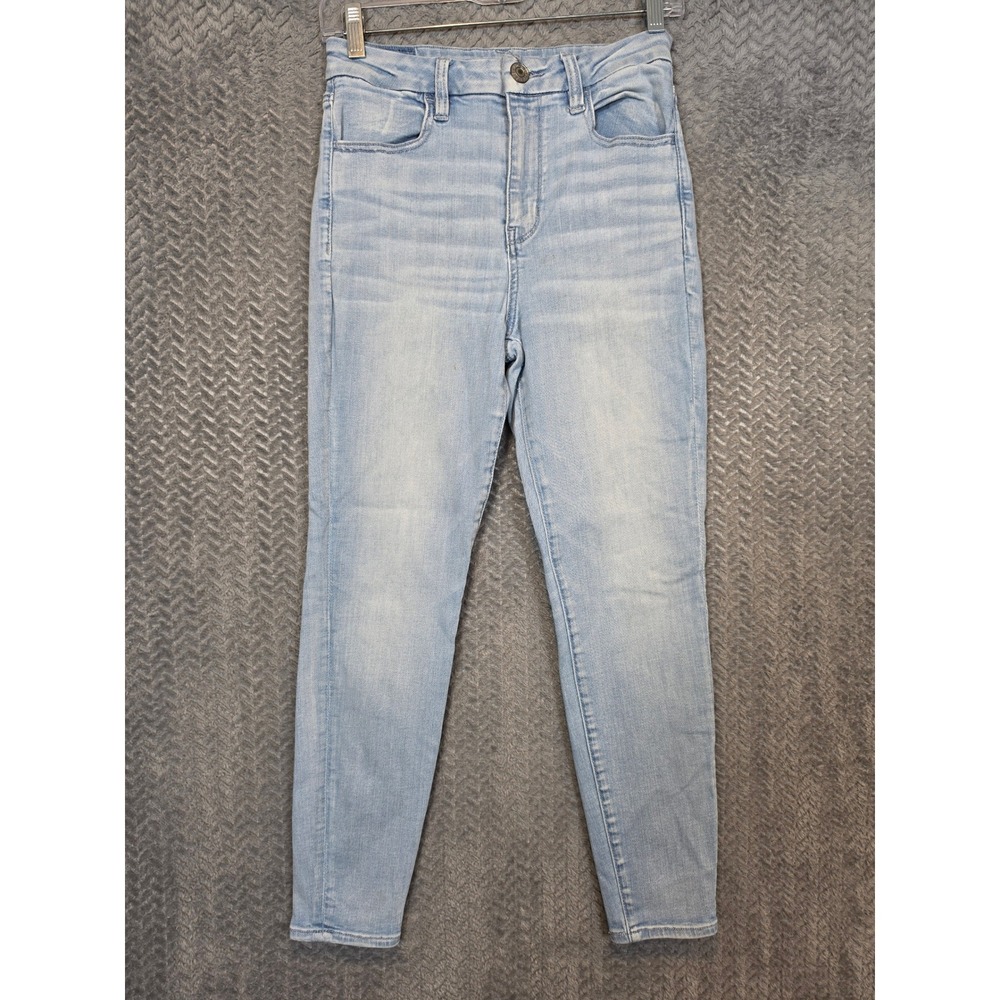 American Eagle Curvy Hi-Rise Jegging Light Wash Blue Skinny Jeans Womens 6 Short